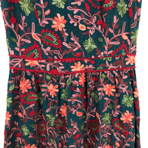 Anthropologie Garden Floral Embroidered Dress - Picture 5 of 8